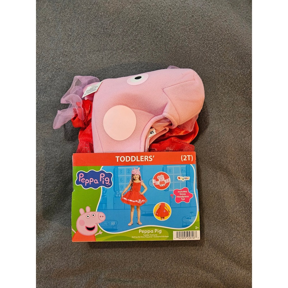 Peppa Pig Toddler Costume Dress Headpiece Tail‎ 2T Disguise dress up Halloween